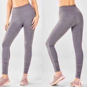 Fabletics high waisted seamless ruched leggings L